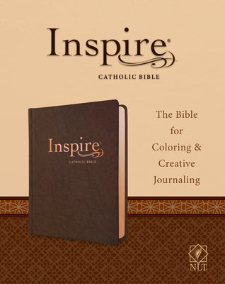 Book cover of Inspire Catholic Bible NLT (Leatherlike, Dark Brown): The Bible for Coloring & Creative Journaling by New Living Translation