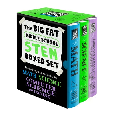 The Big Fat Middle School Stem 3-Book Boxed Set: Includes Everything You Need to Ace Math, Science, and Computer Science and Coding by Workman Publishing book cover
