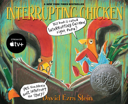 Interrupting Chicken: (Funny Read Aloud Children's Board Book about Surprises, Fairy Tales, and Storytelling for Kids Ages 2-5) by David Ezra Stein book cover