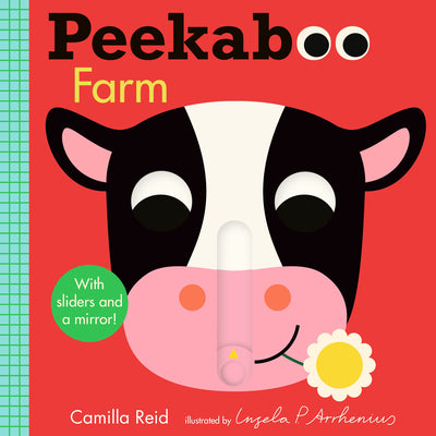 Book cover of Peekaboo: Farm: (An Interactive Board Book for Babies & Toddlers with Mirror & Sliders to Push, Pull, or Turn. Cute Artwork Includes Corn, Barn, Horse by Arrhenius, Ingela P.