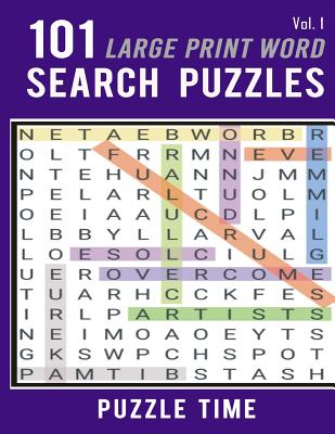 101 Large Print Word Search Puzzles by Time, Puzzle book cover