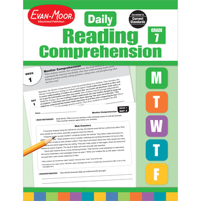 Book cover of Daily Reading Comprehension, Grade 7 Te by Evan-Moor Educational Publishers