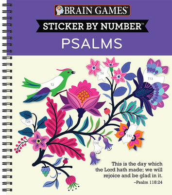 Brain Games - Sticker by Number: Psalms (28 Images to Sticker) by Publications International Ltd book cover