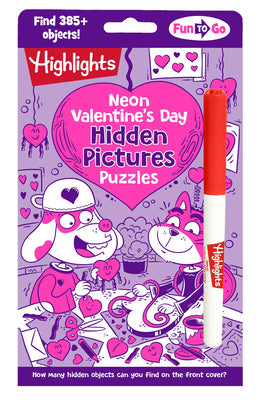 Neon Valentine's Day Hidden Pictures Puzzles: Bright Neon Hidden Pictures Book Filled with Valentines Day Puzzles, Heart-Shaped Surprised and Hundreds by Highlights book cover