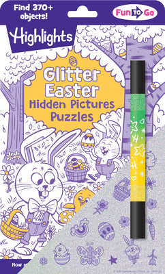 Glitter Easter Hidden Pictures Puzzles: Over 370 Hidden Objects in Festive Easter Puzzle Book Featuring Bunnies, Eggs and Flowers, Easter Gift for Kid by Highlights book cover
