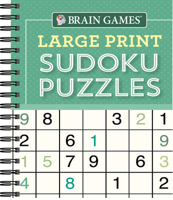 Book cover of Brain Games - Large Print Sudoku Puzzles (Green) by Publications International Ltd