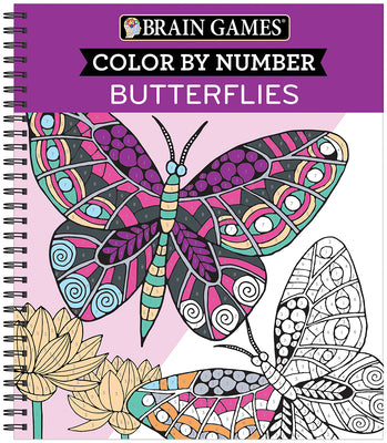 Book cover of Brain Games - Color by Number: Butterflies by Publications International Ltd