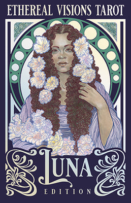 Ethereal Visions Tarot Luna Edition: Elegant 80-Card Art Nouveau Tarot Deck, Iridescent Silver Foil Stamping, Full-Color 140-Page Guidebook, Hand-Draw by Hughes, Matt book cover