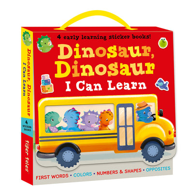 Dinosaur, Dinosaur I Can Learn 4-Book Boxed Set with Stickers: First Words, Colors, Numbers and Shapes, Opposites by Villetta Craven book cover