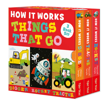 How It Works: Things That Go 3-Book Boxed Set: Digger; Rocket; Tractor by Amelia Hepworth book cover