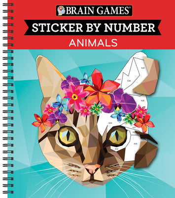 Brain Games - Sticker by Number: Animals (28 Images to Sticker) by Publications International Ltd book cover
