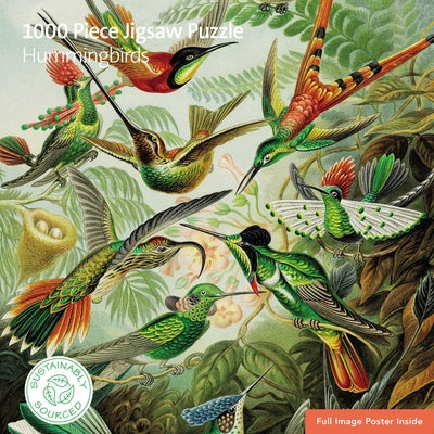 Adult Sustainable Jigsaw Puzzle V&a: Hummingbirds: 1000-Pieces. Ethical, Sustainable, Earth-Friendly product image