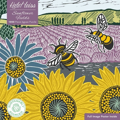 Adult Sustainable Jigsaw Puzzle Kate Heiss: Sunflower Fields: 1000-Pieces. Ethical, Sustainable, Earth-Friendly product image