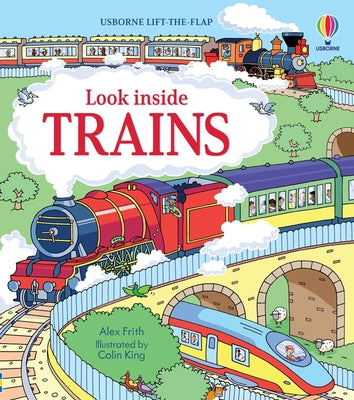 Look Inside Trains by Alex Frith book cover