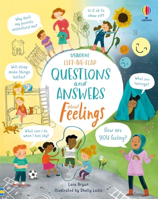 Lift-The-Flap Questions and Answers about Feelings by Lara Bryan book cover