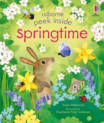 Peek Inside Springtime by Anna Milbourne book cover