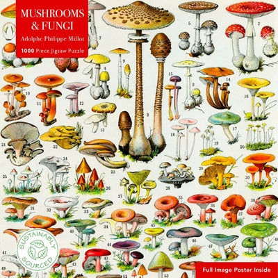 Adult Sustainable Jigsaw Puzzle Mushrooms & Fungi by Adolphe Philippe Millot: 1000-Pieces. Ethical, Sustainable, Earth-Friendly product image