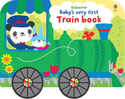 Baby's Very First Train Book by Fiona Watt book cover