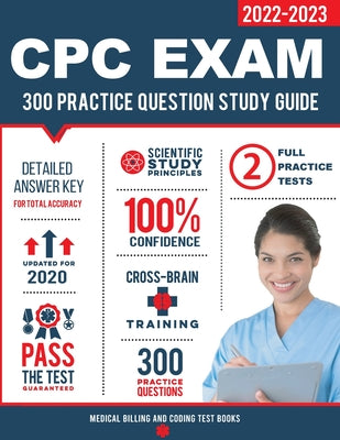 CPC Exam Study Guide: 300 Practice Questions & Answers by Medical Billing & Coding Prep Team book cover