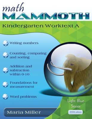 Math Mammoth Kindergarten Worktext A by Miller, Maria book cover