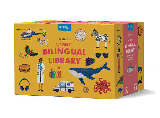 Book cover of My First Bilingual Library: A Spanish-English Vocabulary Board Book Set of Colors, Numbers, Animals, Abcs, and More by Alfaro, Mike