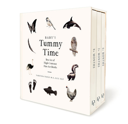 Book cover of Baby's Tummy Time Book Box Set: A 3-Book Box Set of High-Contrast Art for Visual Stimulation at Tummy Time by Paige, Tabitha, MS CCC-SLP