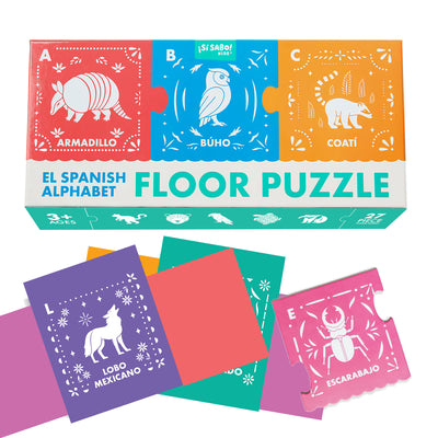 El Spanish Alphabet Jumbo Floor Puzzle: Papel-Picado Inspired 27-Piece ABC Jigsaw Puzzle product image