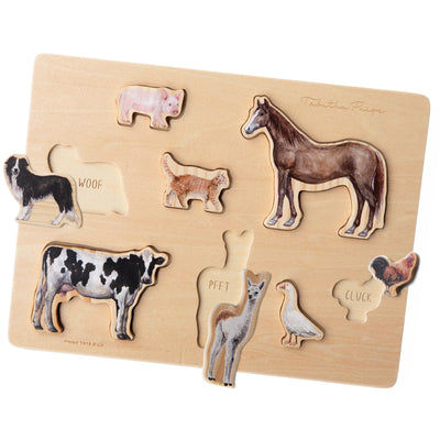 Farm Animals Chunky Wooden Puzzle: A Tabitha Paige Wooden Puzzle for Toddlers 1-3 product image
