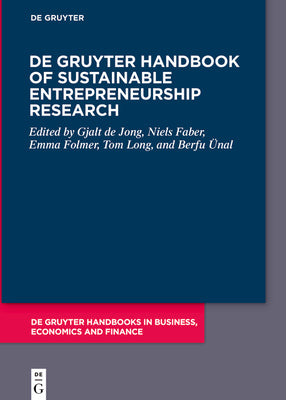 Book cover of de Gruyter Handbook of Sustainable Entrepreneurship Research by De Jong, Gjalt