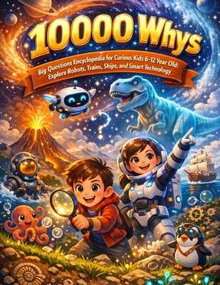 10000 Whys Big Questions Encyclopedia for Curious Kids 6-12 Year Old: Explore Robots, Trains, Ships, and Smart Technology by Dr Lilia R Garcia book cover