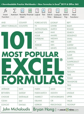 Book cover of 101 Most Popular Excel Formulas by Michaloudis, John