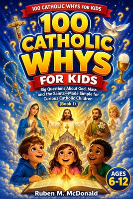 100 Catholic Whys for Kids: Big Questions About God, Mass, and the Saints-Made Simple for Curious Catholic Children-Book 1 by Ruben M. McDonald book cover