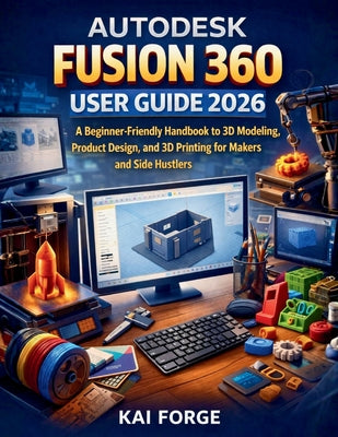 Autodesk Fusion 360 User Guide 2026: A Beginner-Friendly Handbook to 3D Modeling, Product Design, and 3D Printing for Makers and Side Hustlers by Kai Forge book cover