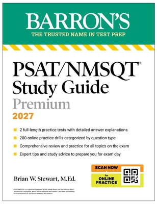 Psat/NMSQT Premium Study Guide, 2027: 2 Practice Tests + Comprehensive Review + 200 Online Drills by Stewart, Brian W., M. Ed book cover
