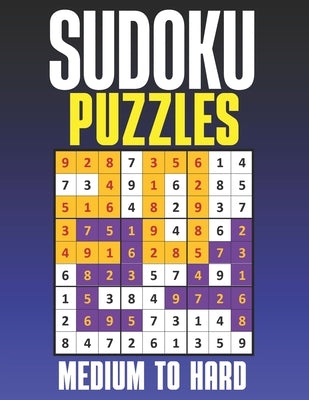 Sudoku Puzzles: Medium & Hard Sudoku Puzzles Suduko Books for Adults with Full solutions. by Salmatics book cover