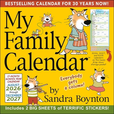 Sandra Boynton's 17-Month 2026-2027 My Family Wall Calendar with Stickers product image