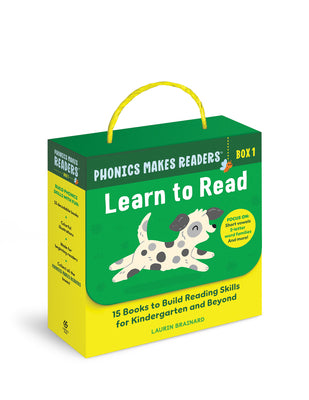 Phonics Makes Readers: Learn to Read Box 1: 15 Books to Build Reading Skills for Kindergarten and Beyond by Laurin Brainard book cover