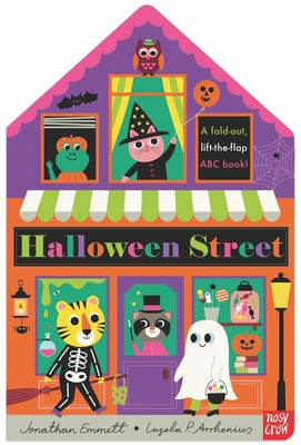Halloween Street: A Fold-Out, Lift-The-Flap ABC Book! by Jonathan Emmett book cover