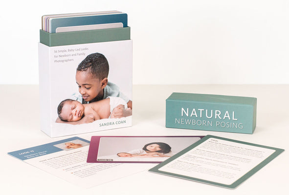 Book cover of Natural Newborn Posing Deck: 56 Simple, Baby-Led Looks for Newborn and Family Photographers by Coan, Sandra