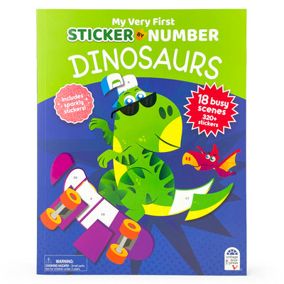 Book cover of Dinosaurs: My Very First Sticker by Number by Tafur, Lwillys